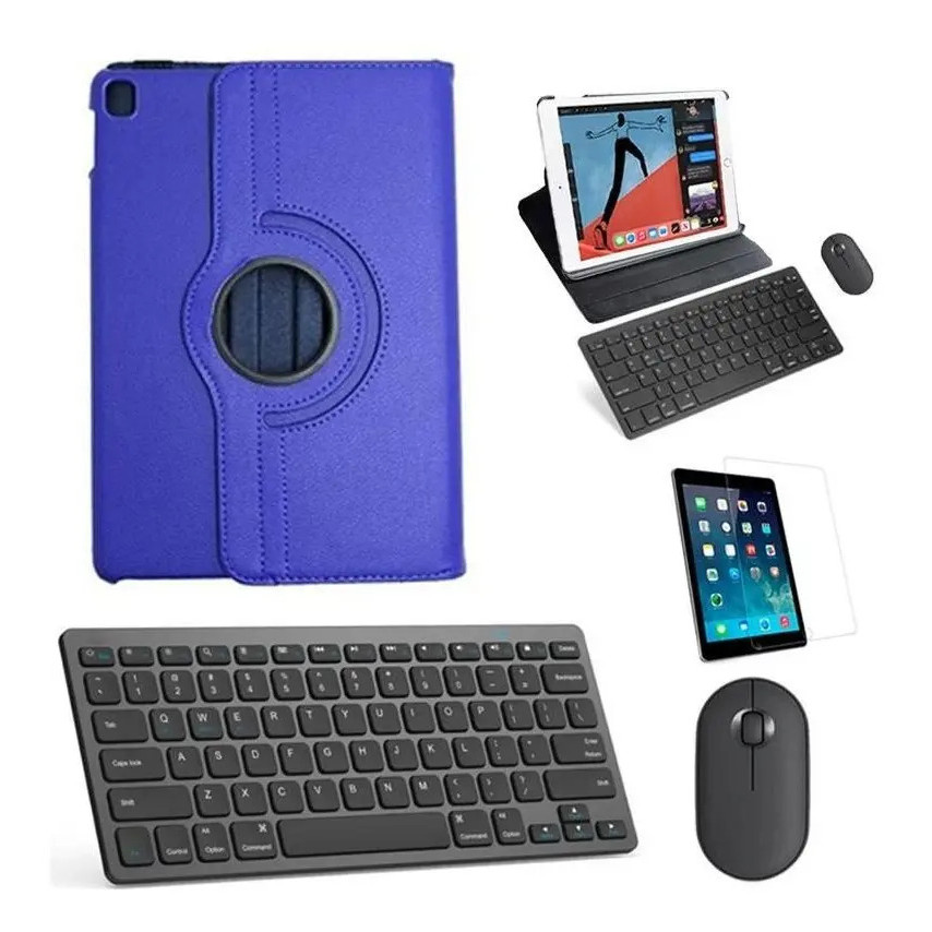 Capa 360 Azul Tecl Mou Preto Pel P/iPad Pro 12,9 2020/2021