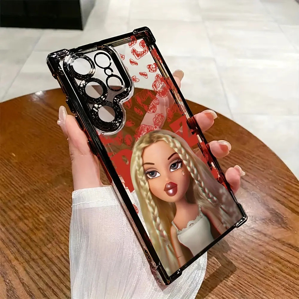 Capa de celular com padrão de boneca Bratz, adequada para Samsung Galaxy S25 S24 S23 S22 S21 Fe Ultra Plus 4g 5g, à prov