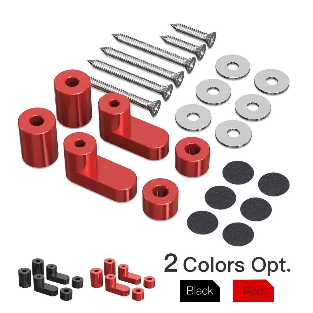 BEVINSEE Boleto De Alumínio Asa Traseira Spoiler Riser Kit Para Ford Fiesta ST 2017 + Peças De Automóvel Decoração Do Ca