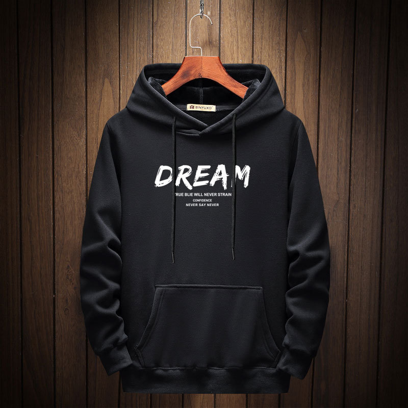 Moletom masculino inverno forro de lã engrossado com capuz versão coreana adolescente solto Hoodie estudante mais gordur