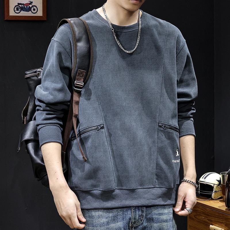 Moletom com bolso com zíper masculino outono 2025 novo estilo roupas masculinas pesadas Plus Size roupas de rua masculin