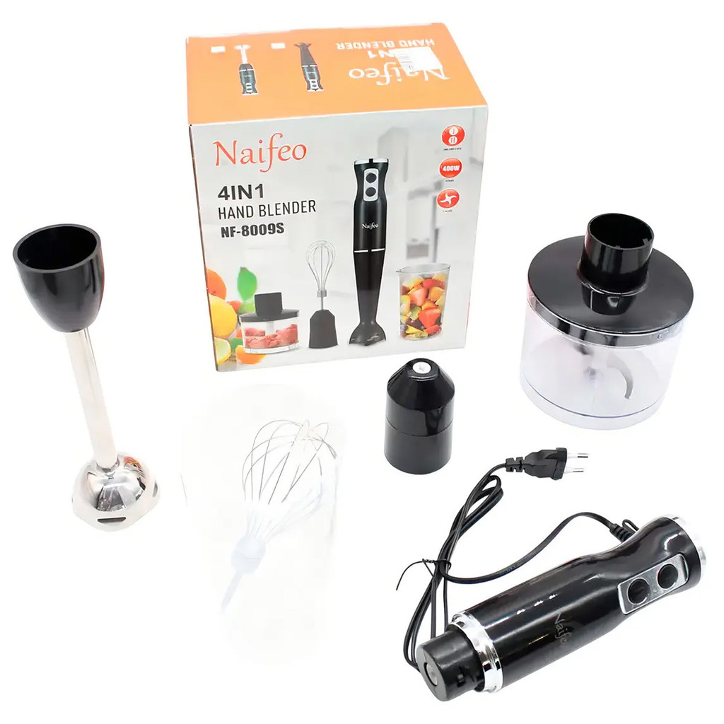 Blender Misturador Processador Alimentos 220V 4 Em 1 Fuet Batedor Eletrico 400W Copo Medidor