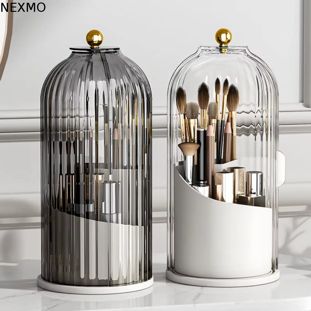 Porta Pincéis De Maquiagem NEXMO Com Tampa , 360 ° Organizador Cosmético Luxuoso Giratório De Grande Capacidade , Recipi