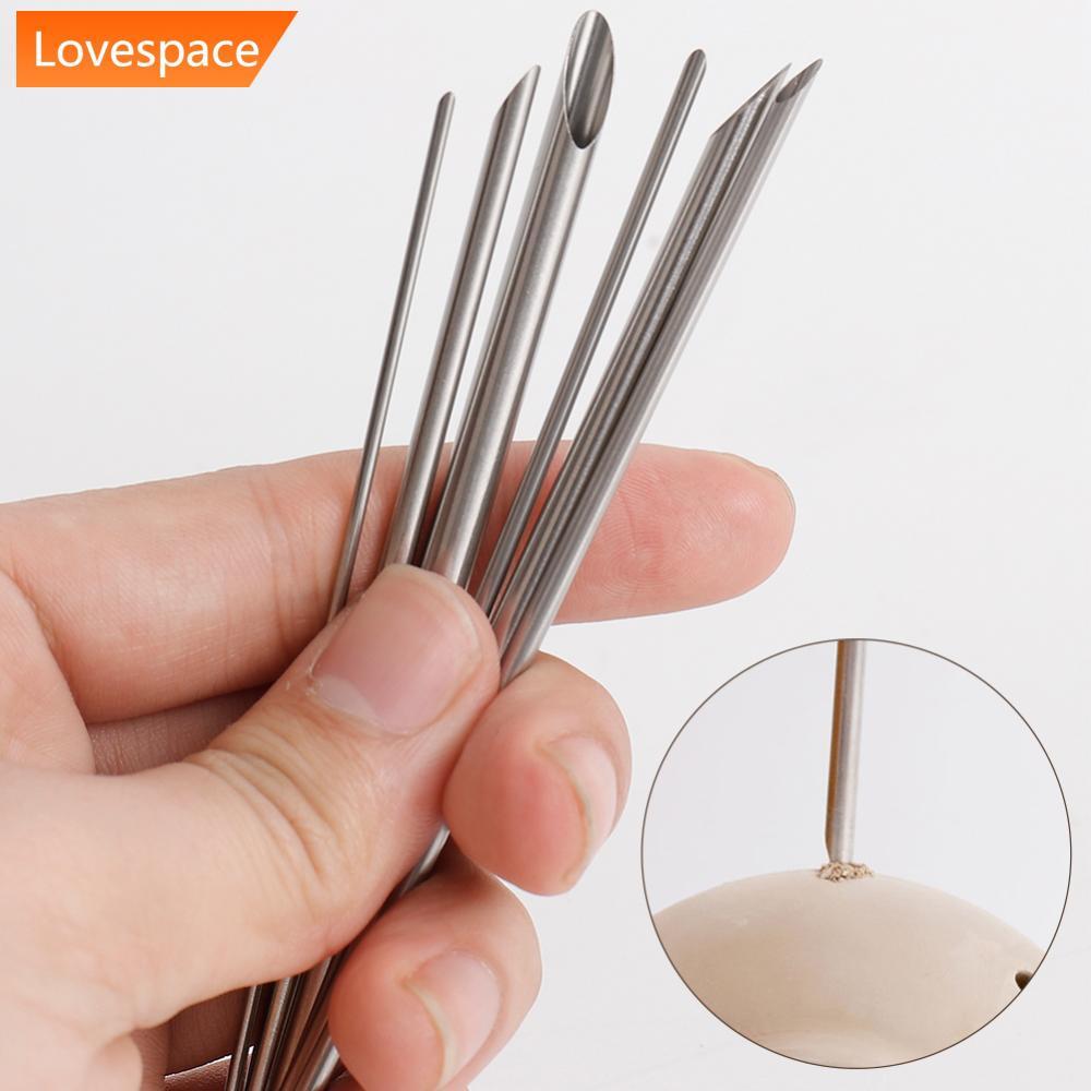 LS-STORE 6 Pçs/set Furador De Aço Inoxidável Para Cerâmica Argila Holing Escultura Corte Puching Ferramentas Pote Vaso F