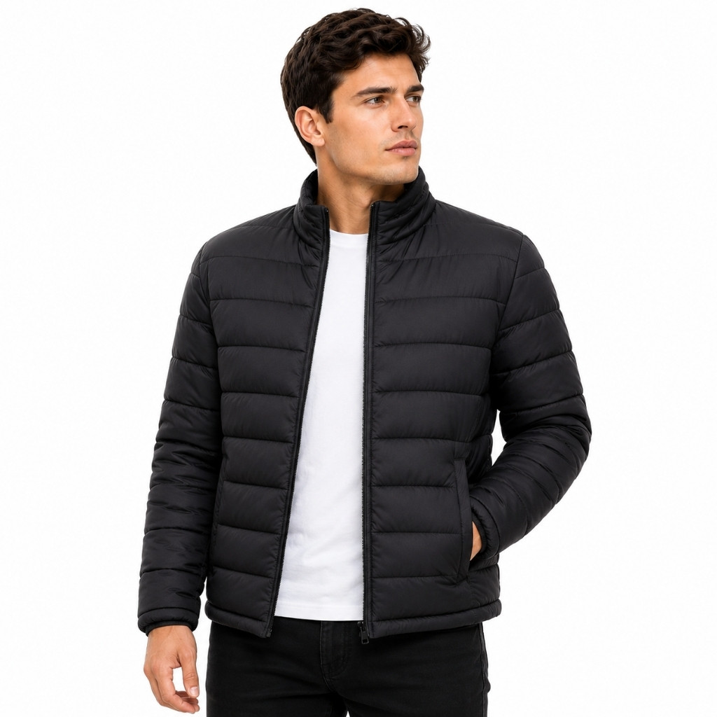 Jaqueta Puffer Unissex Forrada Térmica Resistente à Água Super Leve Quente Confortável.