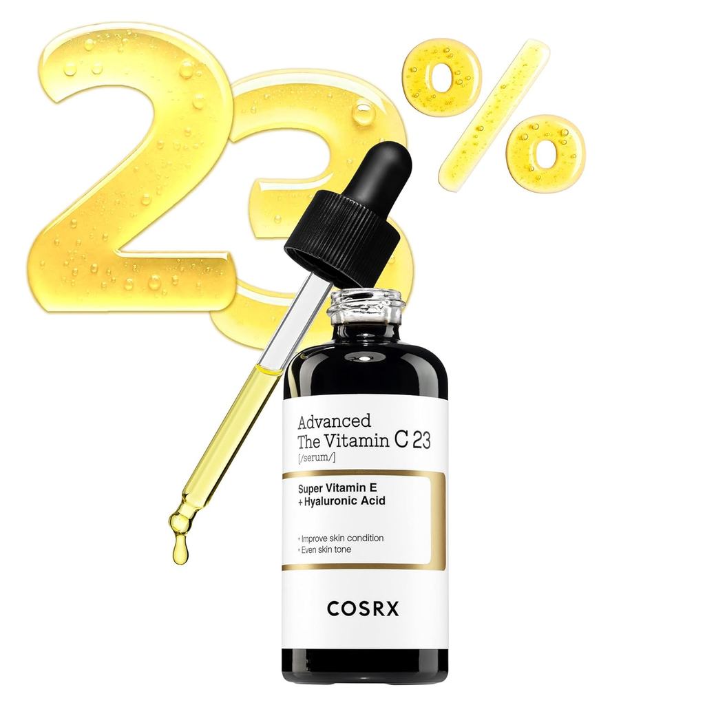 COSRX Advanced Pure Vitamin C 23% Serum com Vitamina E e Glutationa (Renovação), Sérum Coreano de Vitamina C para Linhas