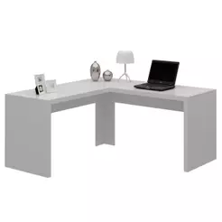 Mesa para Escritório em L Home Office ME4116 157cm Branco - Tecnomobili