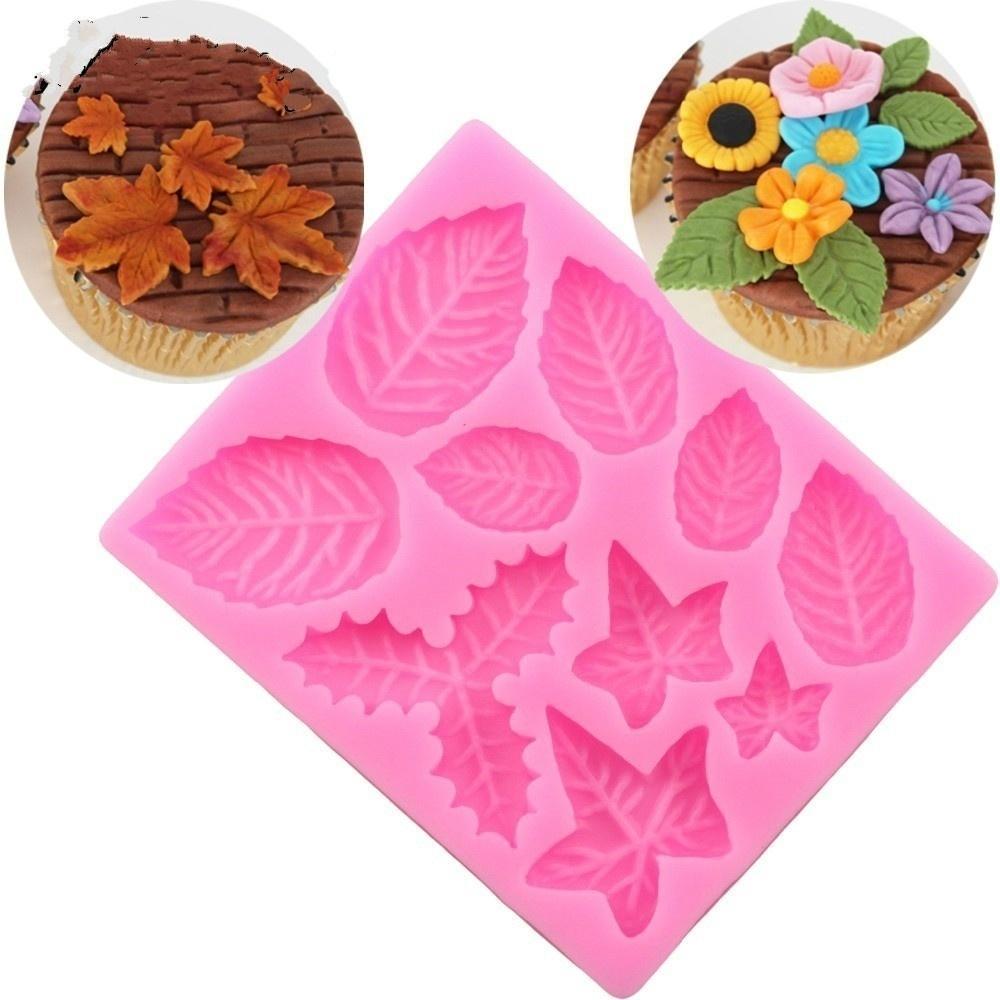 Moldes De Silicone Para Borda De Bolo , Folha De Rosa De Bordo , Natal , Cupcake , Fondant , Ferramentas De Decoração Ch
