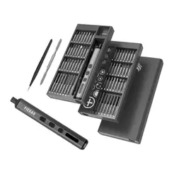 Kit Chave de Precisao Eletrica Pichau, Fenda Parafusadeira 68 em 1, Cinza Escuro, PCH-KIT68-GR01