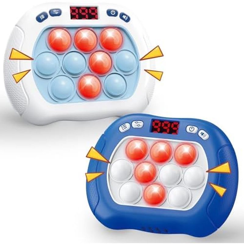Pacote Com Brinquedo Azul Branco Pop Push Fast Light Elétrico Rápido Para Crianças De Jogos De Bolhas De LED , Controlad