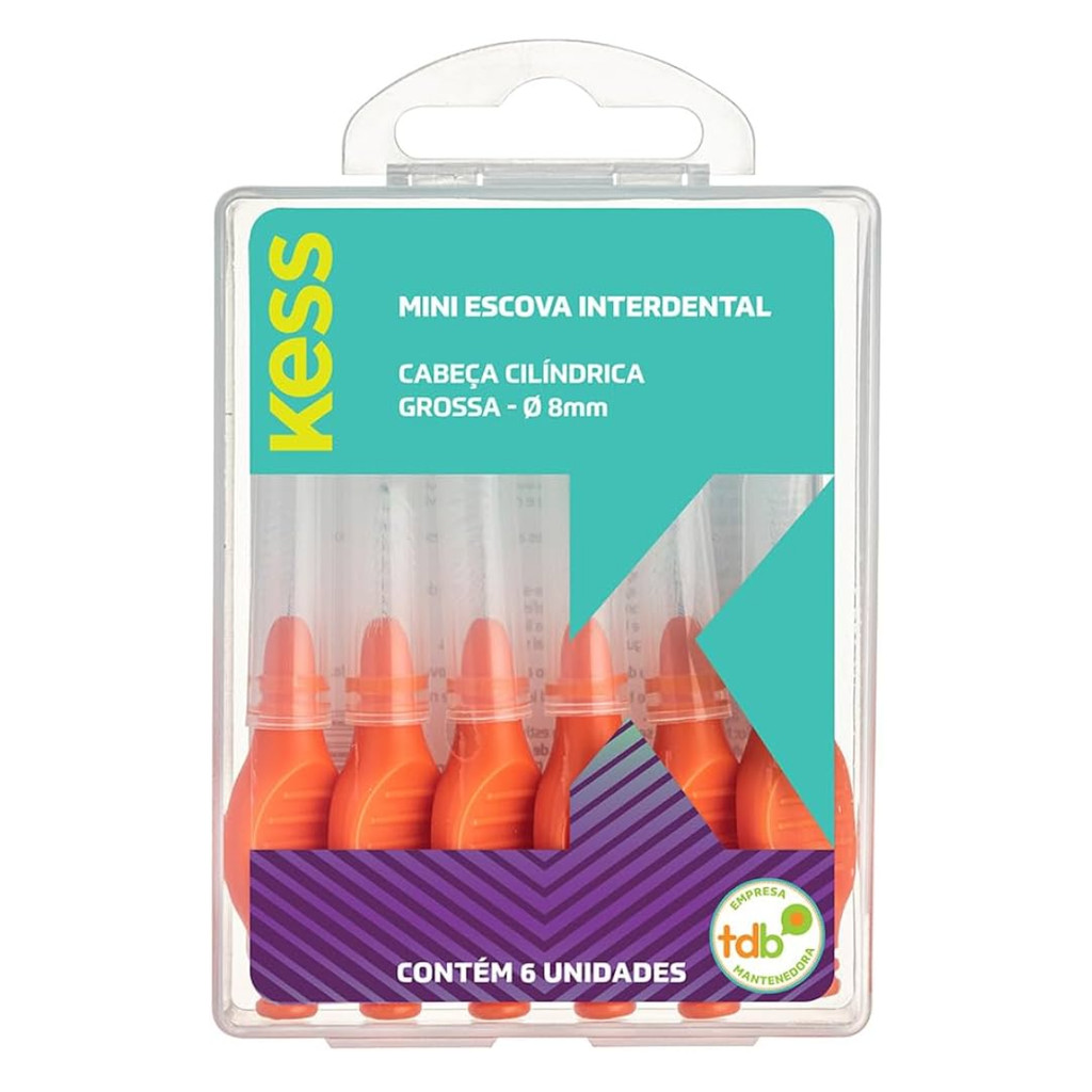 Mini Escova Interdental Cilindríca Grossa 8mm Kess com 6 Un