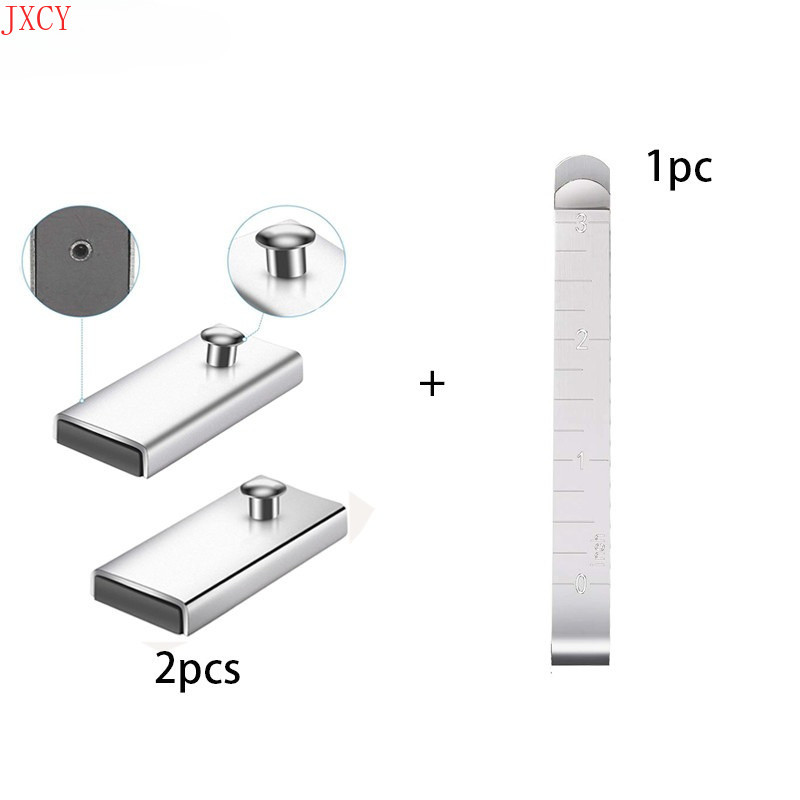 1 Conjunto De Régua De Costura Guia De Metal E Clipe Dobrável De Aço Inoxidável , Medição , Suprimentos