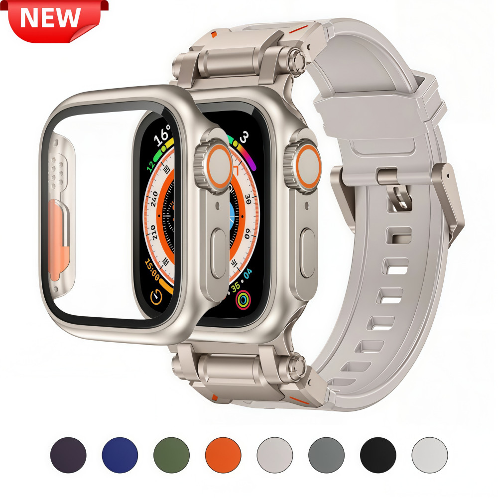 Kit Pulseira De Silicone Esportiva+Mudar Para Ultra Proteotra Capa Para Apple Wa