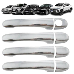 Kit Apliques Maçanetas: Grand Siena / Mobi /Palio G3 G4 G5/ Siena G3 G4/ Strada G5/ Idea - 4 Portas
