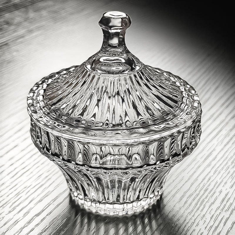 Tigela de vidro cristal prato de frutas com tampa sobremesa copo pote de doces Hotel pote de açúcar caixa de armazenamen