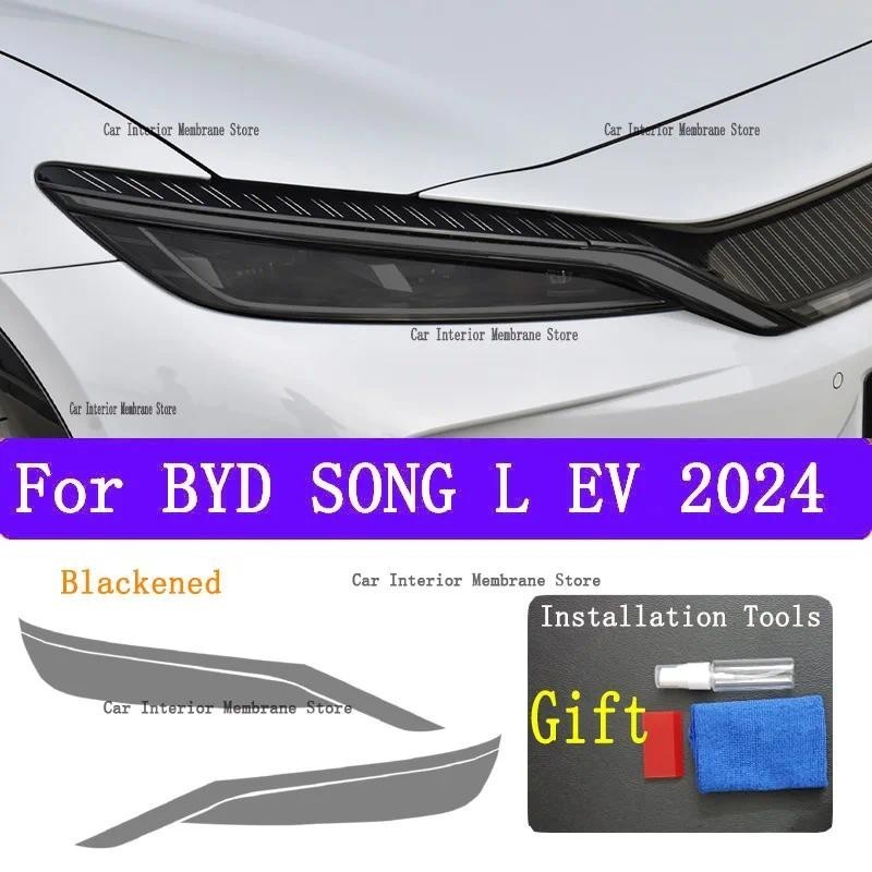 Para BYD SONG L EV 2024 Farol Exterior Do Carro Anti-Risco Frente Lâmpada Matiz TPU Película Protetora Capa Acessórios A
