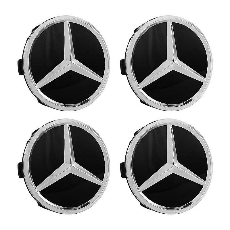 Jogo Calota Meio Roda Mercedes Gla Glc Gle Glk Preto Brilho