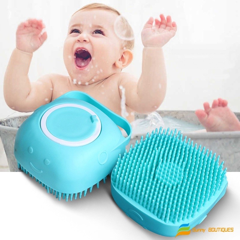 Esponja de Banho em Silicone com Dispenser – Ideal para Crianças, Adultos e Pets