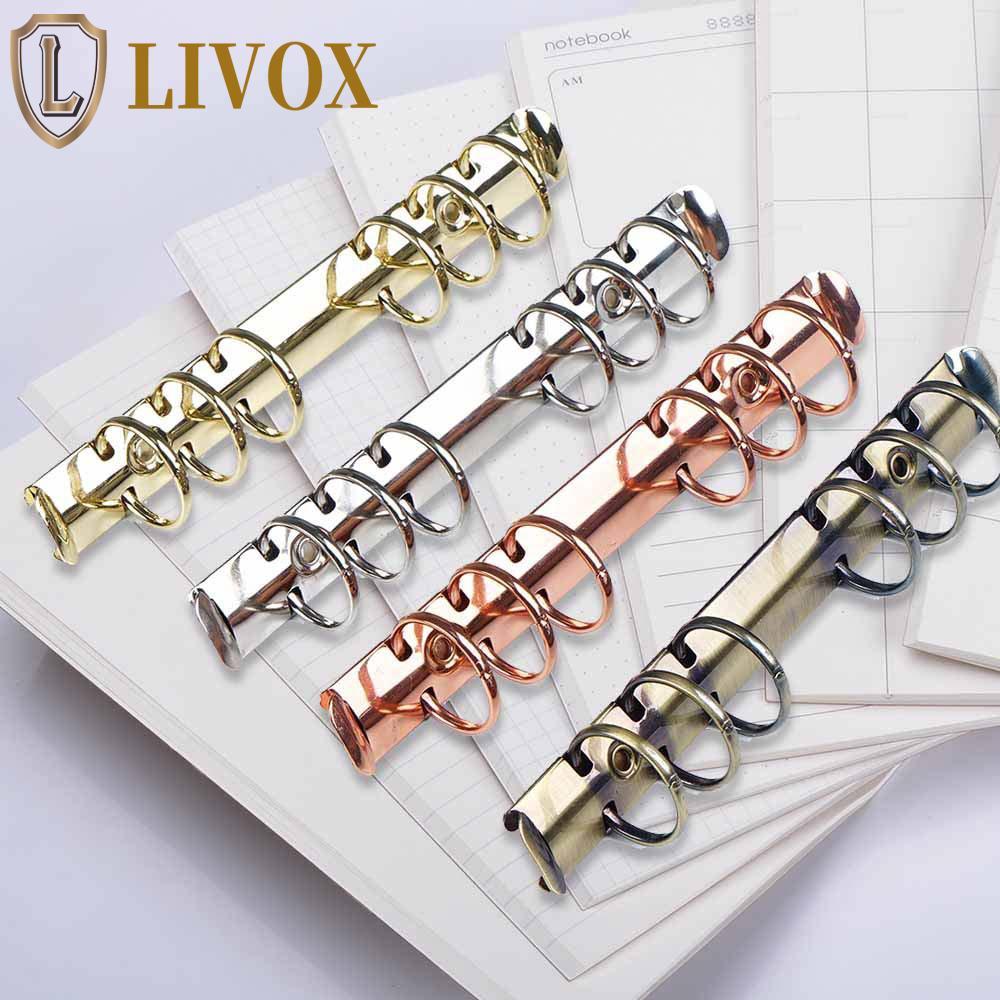 LIVOX Espiral Anéis Fichário Clipe Metal A5 A6 A7 Notebook Com Pasta De Arquivo De Parafuso Recarregável