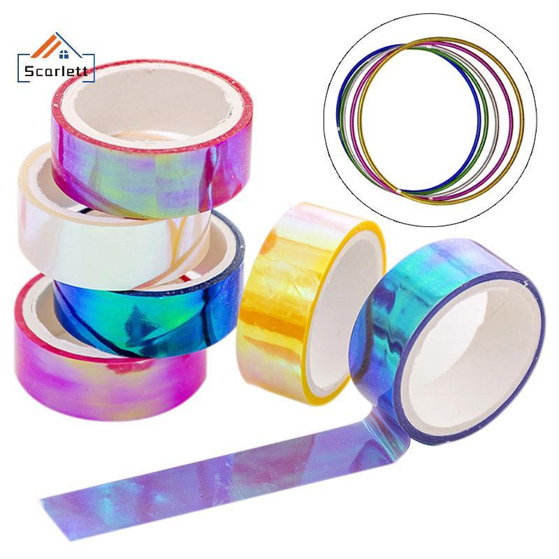 [Scarlett] 500 Cm Holográfico RG Prismatic Glitter Tape Hoops Sti Ginástica Rítmica Anel Decoração Equipamento De Fitnes