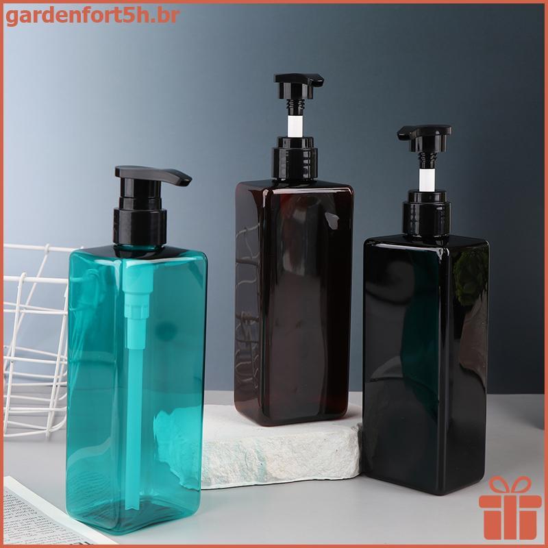 GARDE 500ml Loção Corporal Garrafa Quadrada PET Plástico Chuveiro Gel Shampoo Imprensa Bomba Garrafas Recipientes Recarr