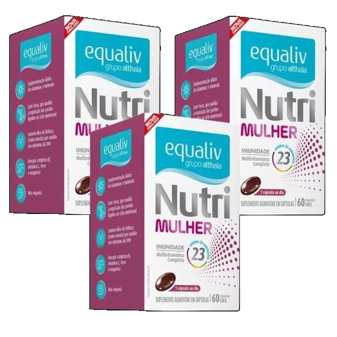KIT 3 Suplemento Nutri Mulher Multivitamínico 60 Cáps