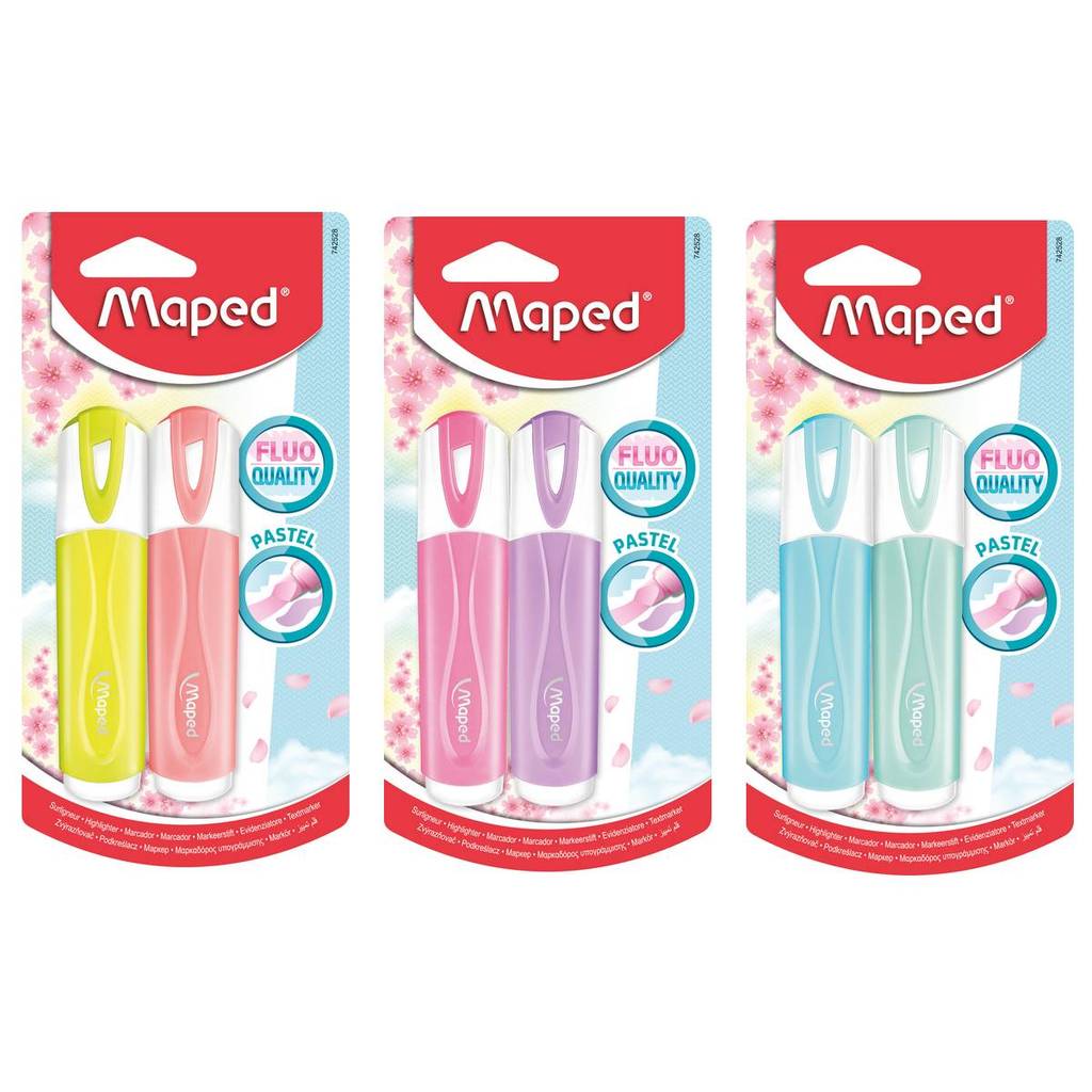 Pincel marca texto Fluo'Peps Pastel estojo 2 cores 742528 Maped