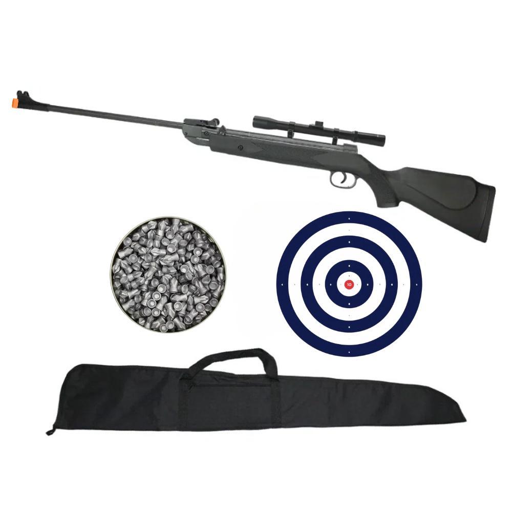 Carabina Pressão Ranger Black 5,5 + Luneta + Chumbinho +Capa