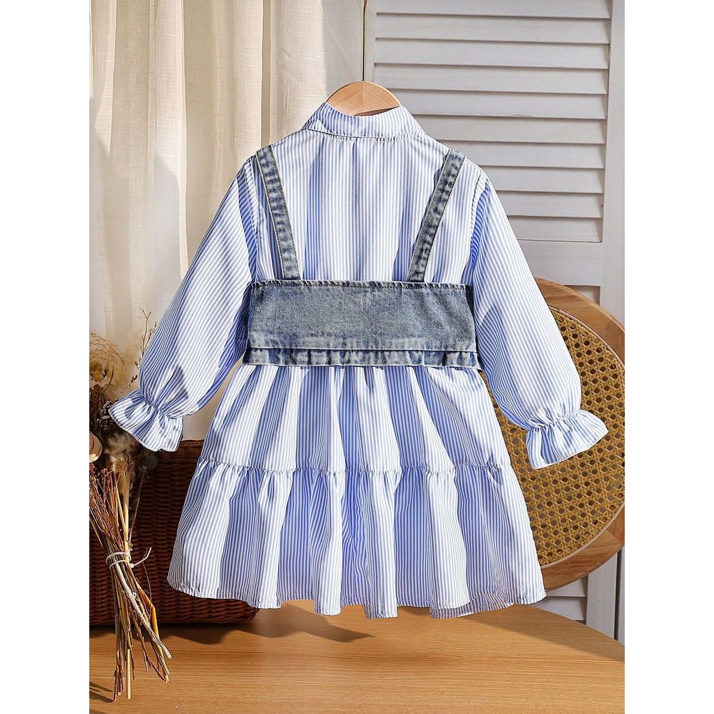[Novo produto] Camisa vestido de lapela + colete jeans com contas dois conjuntos [venda quente]