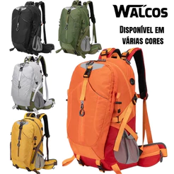 Mochila Cargueira 40L WALCOS Impermeável Trilha Camping Viagem Capa de Chuva