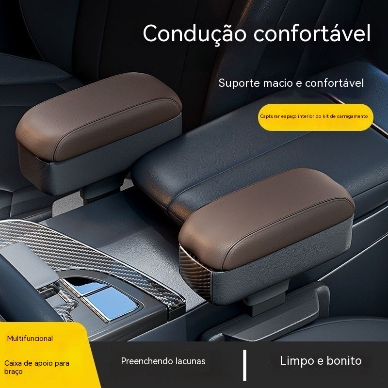 Apoio de braço para carro, protetor de espaço entre os bancos do carro, apoio de braço do motorista, caixa de armazename