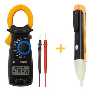 Alicate Amperimetro Digital MD-Y400 200A Mais Caneta Teste de voltagem Profissional