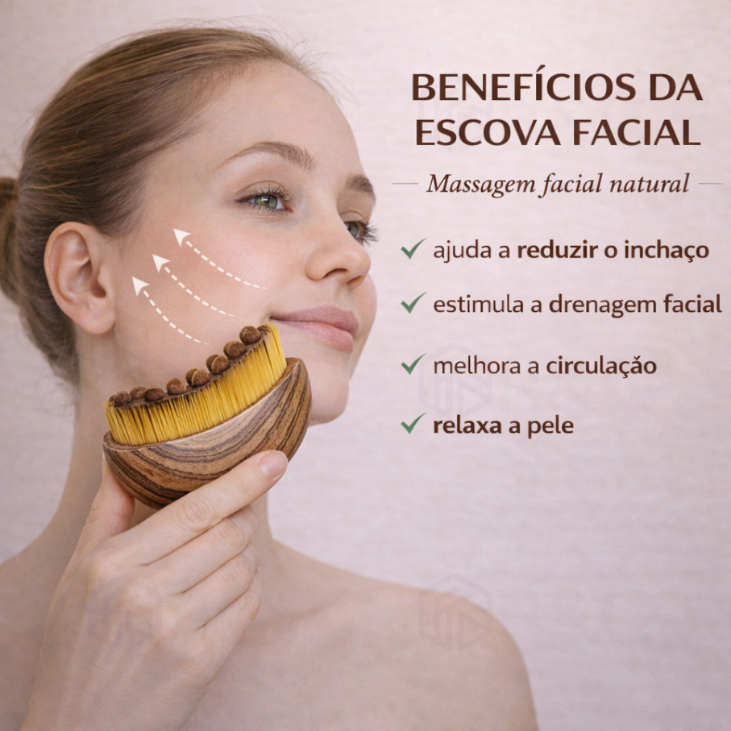 Escova Facial para Drenagem Linfática, Contorno Facial, Massageador Facial Anti-Inchaço, Massagem de Beleza Facial SQ9Q