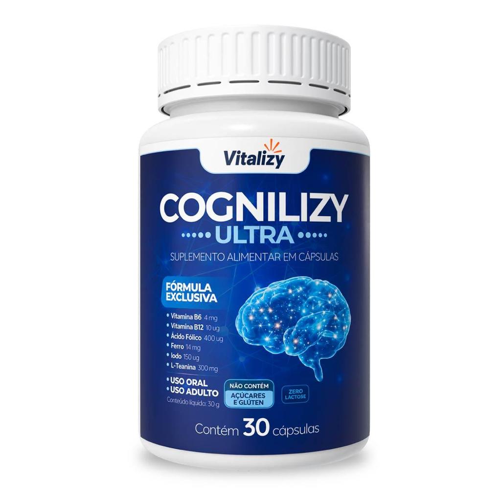 Suplemento Para Foco Concentração Focus Cognição Memória Brain 30 Cápsulas Vitalizy