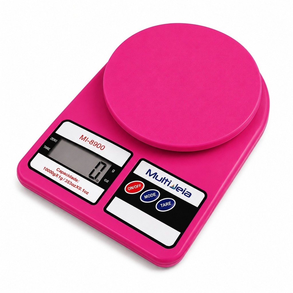 Balança Rosa De Cozinha Digital Alta Precisão Para Alimentos 1g A 10kg