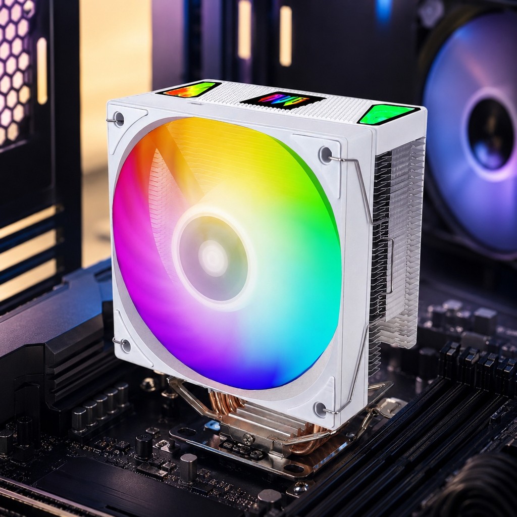 Cooler Para Processador Gamer LED 120mm 1500RPM Dissipador Intel AMD Silencioso G-VR357