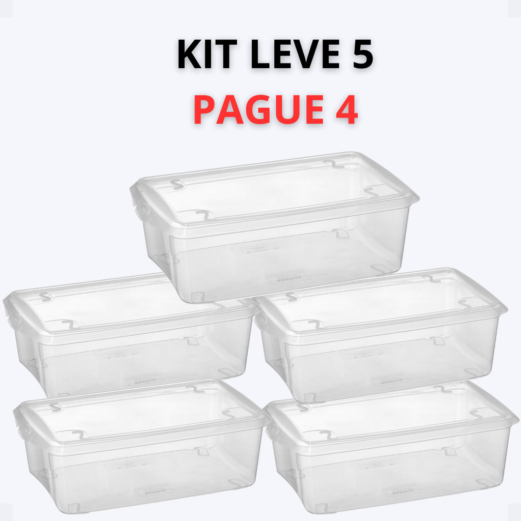 Kit 5 Caixas Sapateiras Organizadoras Sapatos Roupas Calçados Organização Multiuso Grande Portátil
