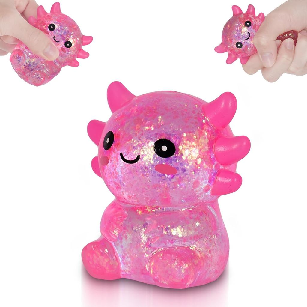 Brinquedo Squishy de Axolote, Brinquedo Antiestresse Fofo de Ascensão Lenta, Brinquedo Sensorial Macio para Apertar para