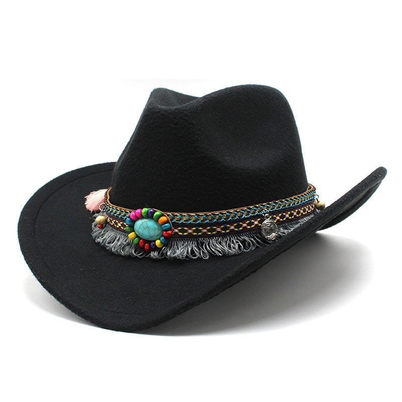 Chapéu de país americano, chapéu de cavaleiro de Cowboy, festa competitiva, couro, luxo, chapéu de feltro de lã, estilo