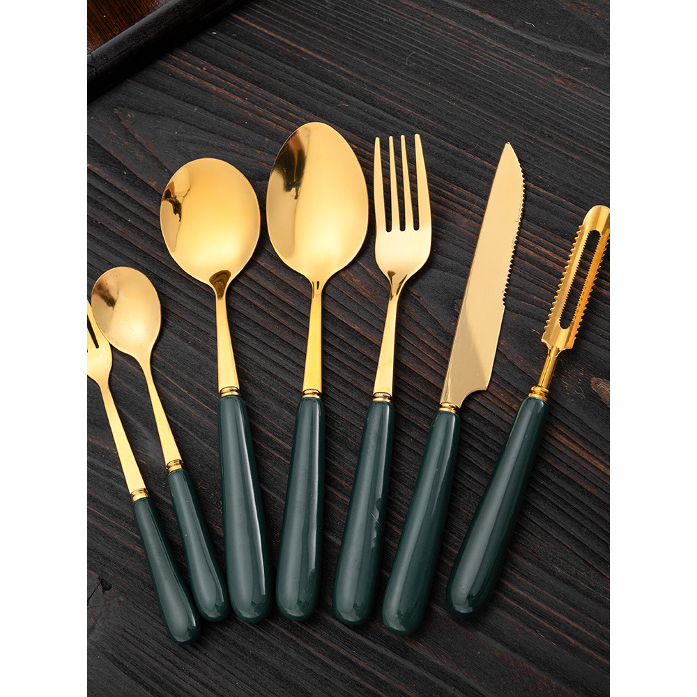 Talheres de bife talheres ocidentais conjunto de talheres colher conjunto de três peças conjunto de talheres ocidentais 