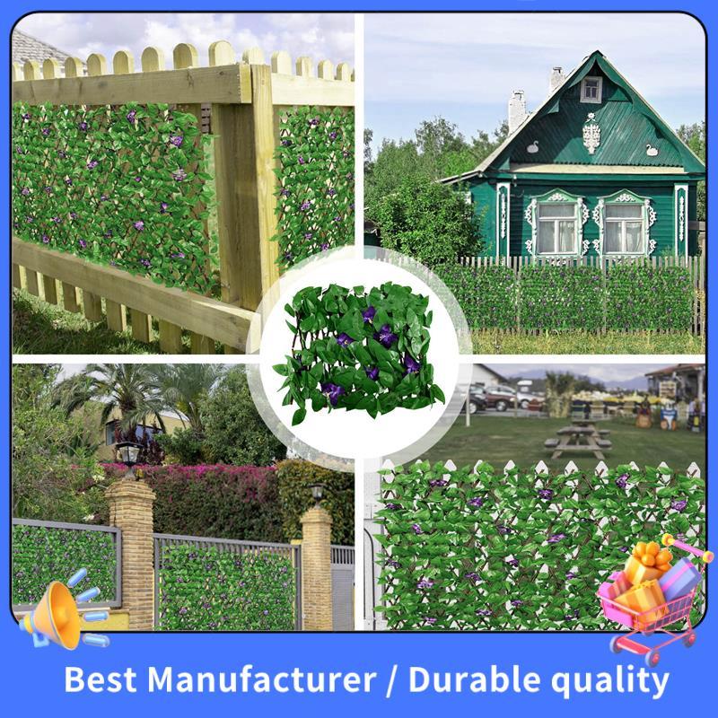 Decoração De Treliça De Jardim Artificial , Cerca Expansível , Tela De Privacidade , Painel Decorativo Com Flores De Vio