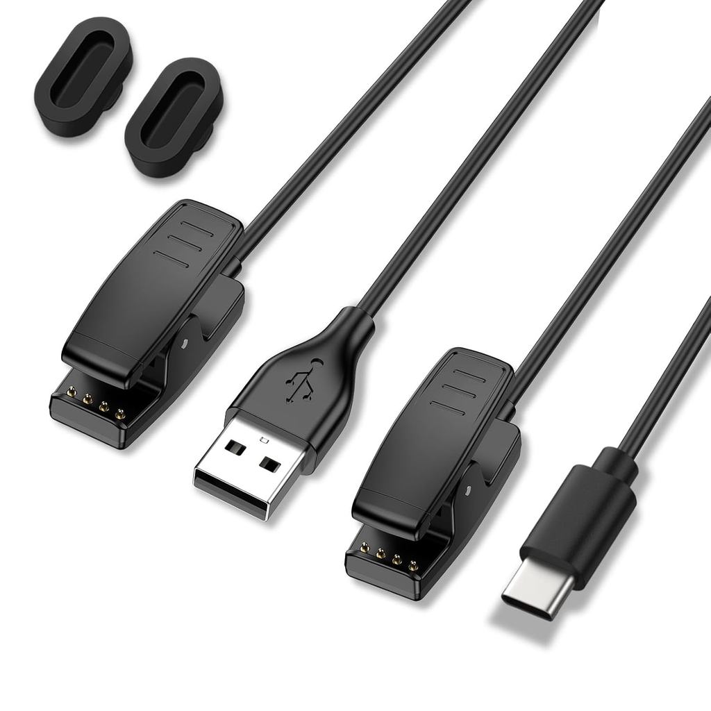 Cabo Carregador Vancle 2 Peças USB A+USB C para Garmin Lily/Lily 2/Forerunner 735XT 235 35 64 230 630 645/645 Music, App
