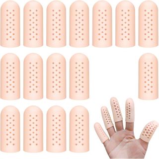 16 Protetores de Dedo em Gel com Furos de Ventilação, Protetores Respiráveis para as Pontas dos Dedos - Ideal para Ferid
