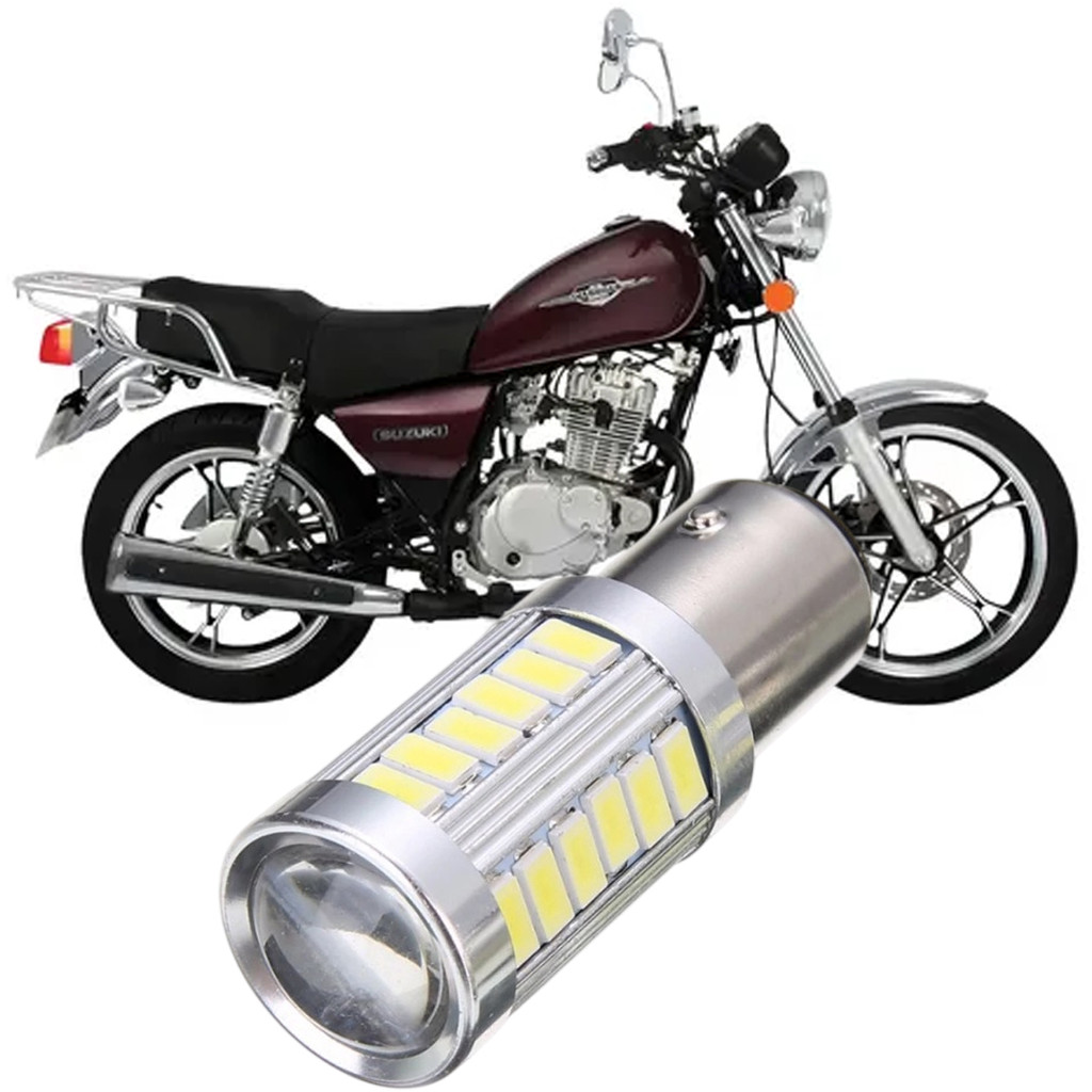 Lampada Ultra LED Luz de Freio e Lanterna Traseira P21/5W Moto Motocicleta Suzuki Intruder 125 2002 a 2016