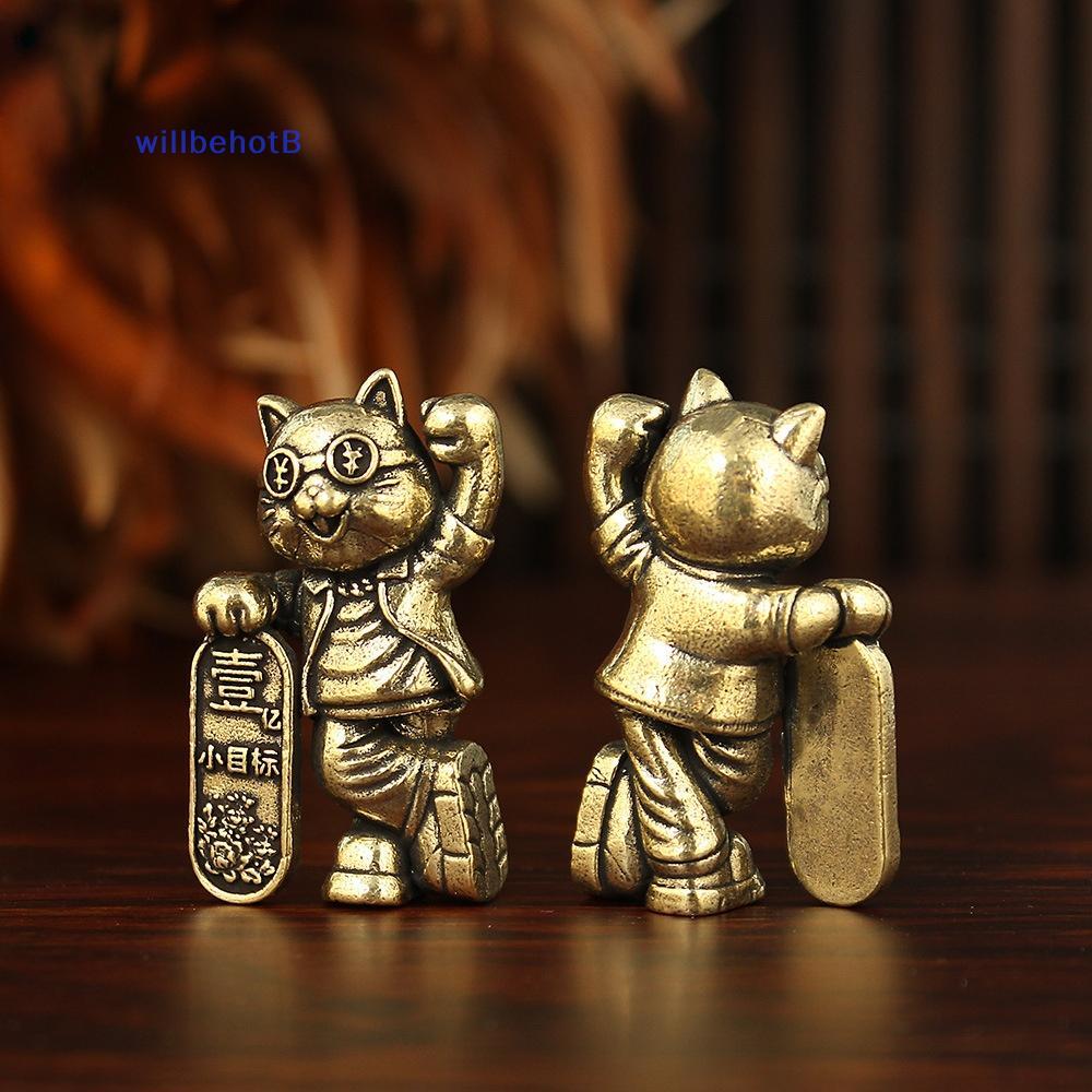 [WillbehotB] Um Bilhão De Riqueza Atraindo Estatueta De Gato Cartoony Luy Cat Resina Ornamento Desktop Home Office Rique