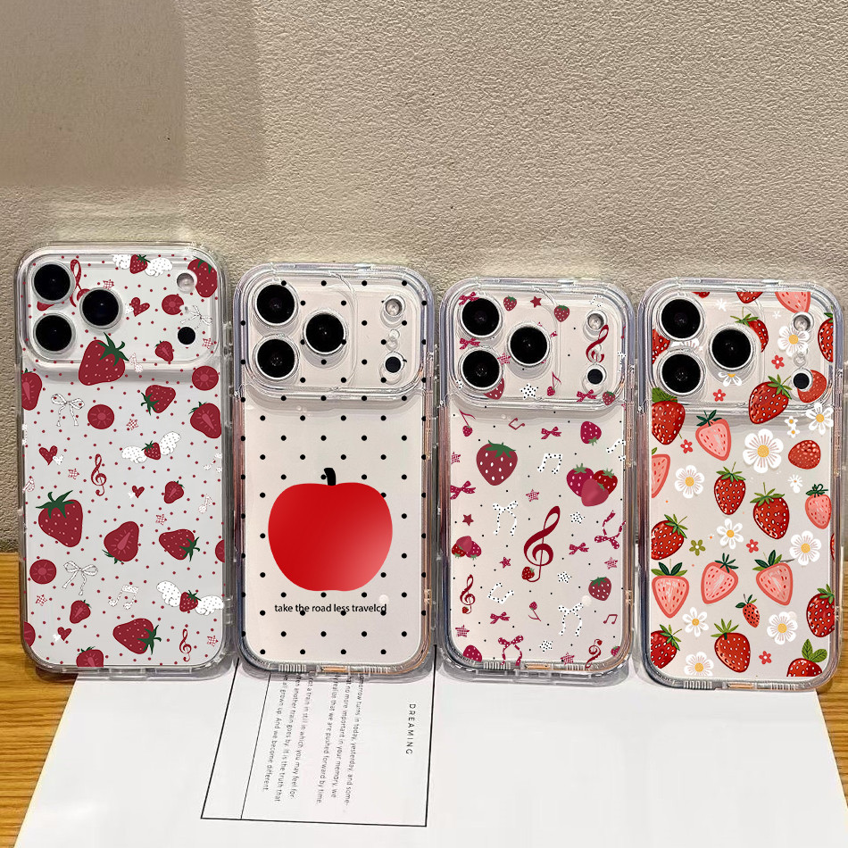 Capa De Celular Para Samsung Galaxy A57 A17 A56 A36 A26 A55 A16 A15 A07 A06 A54 A53 Shell Flor Morango Fruta Silicone À 