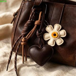 KBOX PU Coração Pingente , Decoração Vintage Flor Chaveiro , Cordões Tecido Saco De Girassol Pendurado