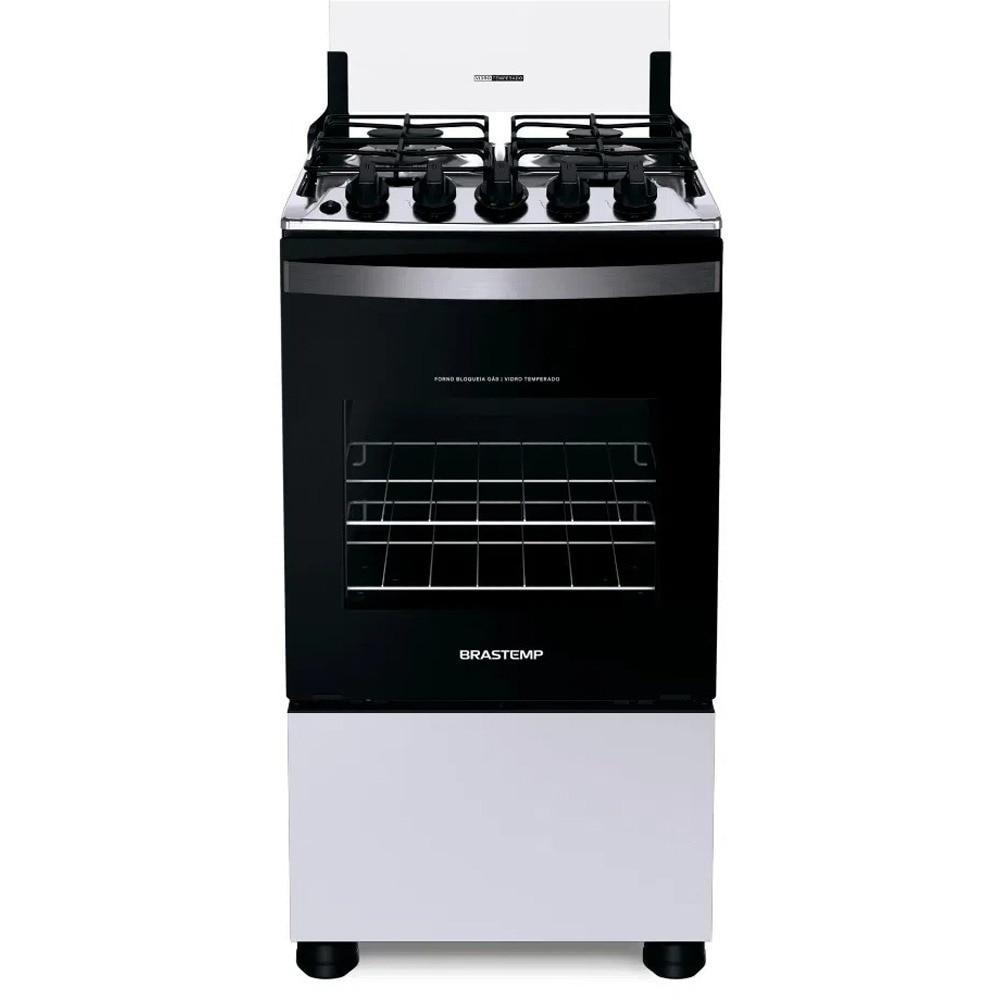 Fogão 4 Bocas Brastemp Clean BFO4NBB Acendimento Automático, Branco