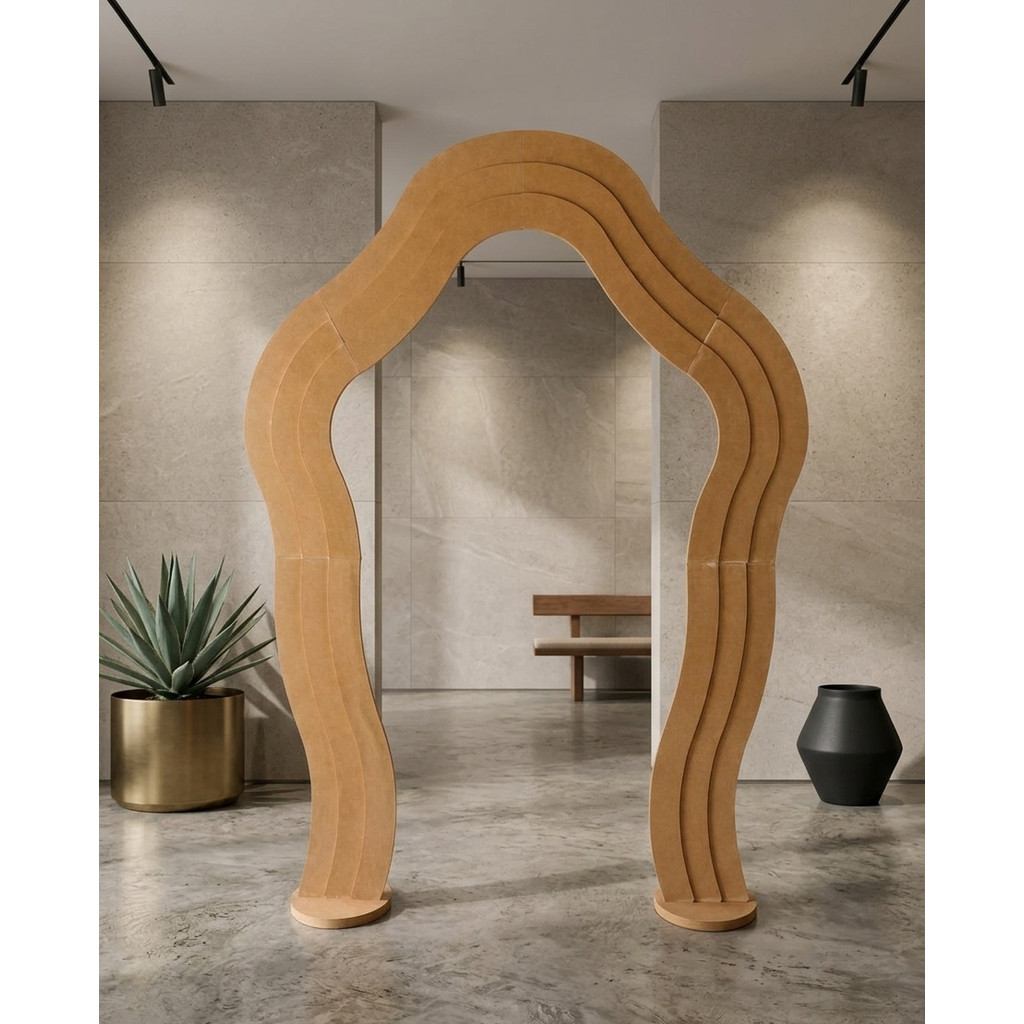 Painel Fly Camadas Orgânico Desmontável em MDF para Festas e Eventos Cenário Decorativo Ondulado