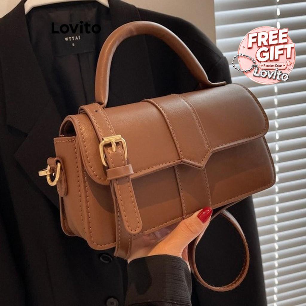 Lovito Elegante x Glenda Bolsa de ombro pequena simples e para mulheres LFA57110